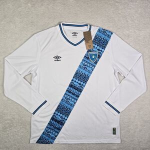 $110 Umbro Guatemala Mens XL Authentic Long Sleeve Home Soccer Jersey 23/24
